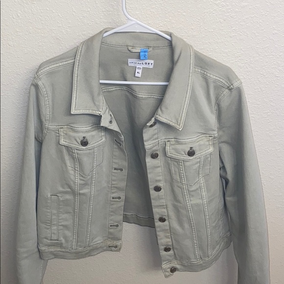 LOFT Jackets & Coats Pastel Green Denim Jacket Poshmark